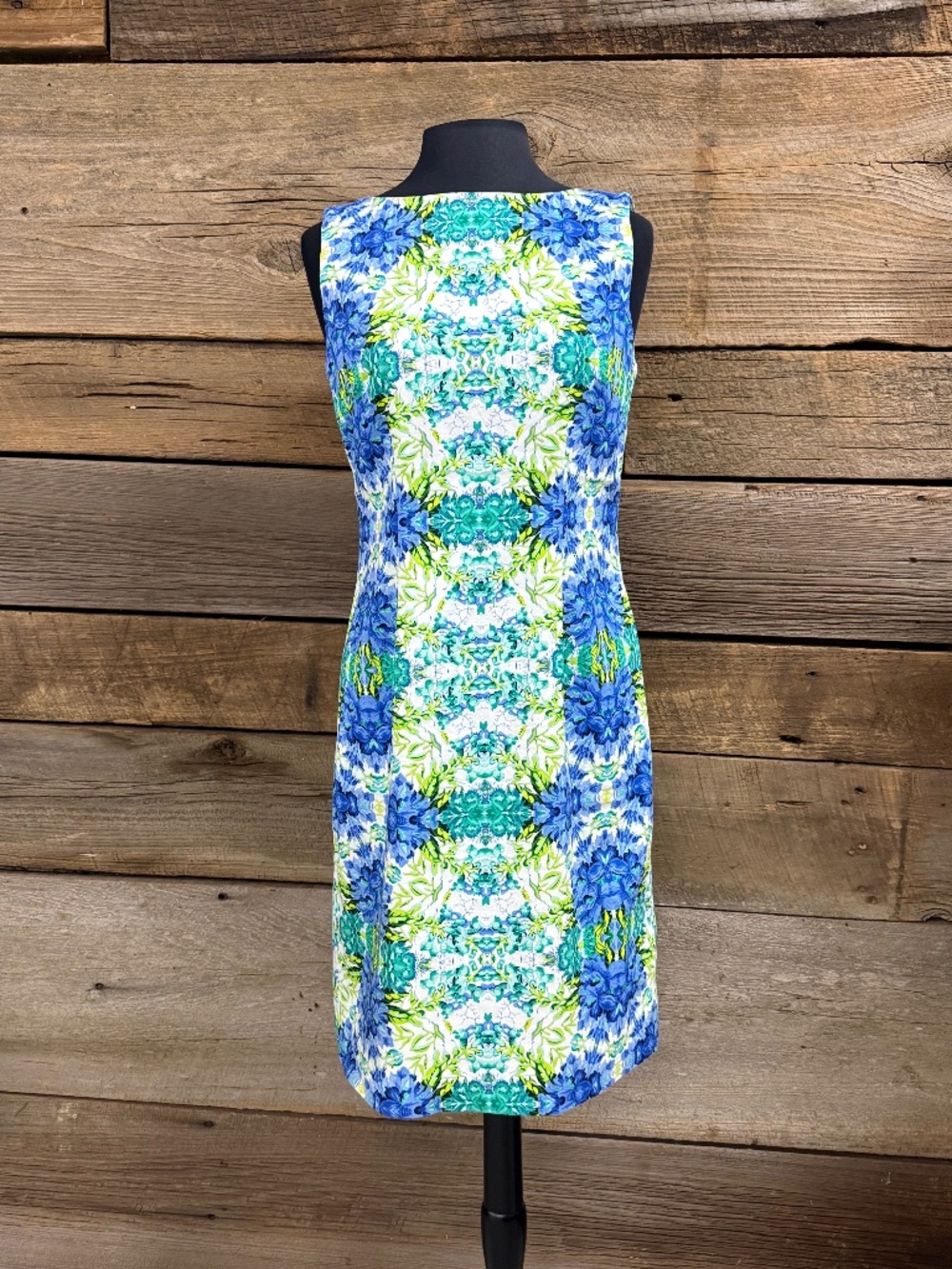 Chetta B Floral Dress, Blue/bright green, Size 8